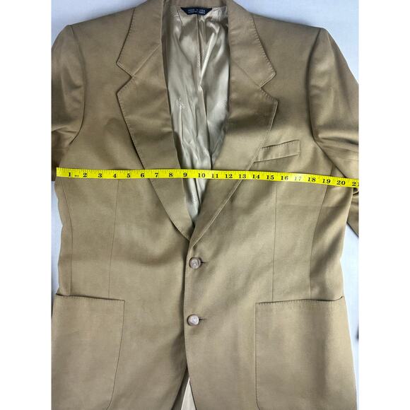 Vintage Lanvin Tan Feather Suede Sports Coat Blazer with Stone Buttons - Picture 6 of 9